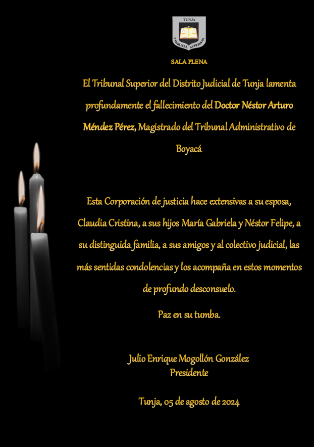 Condolencias 05 de agosto de 2024